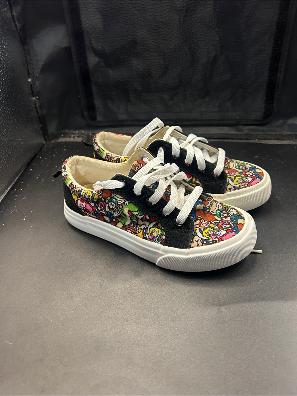Kids Colorful Graphic Skate Sneakers with Black Accents